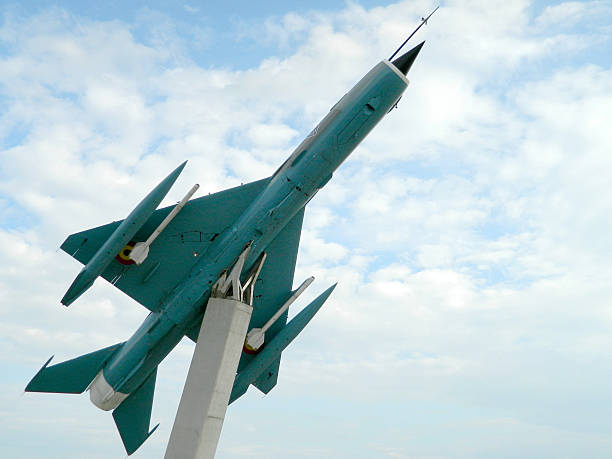 istock MiG 21 Lancer out of comission, used as a decoration. 480180028