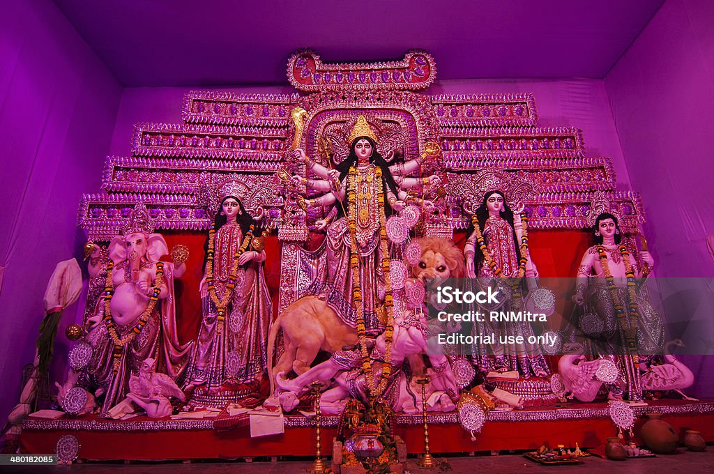 KOLKATA , INDIA - OCTOBER 11, 2013 : Durga Puja festival Kolkata , India - October 11, 2013 : Durga Puja festival celebration. It is the biggest religious festival of Hinduism and Bengalis. the local Hindu community. Asia Stock Photo