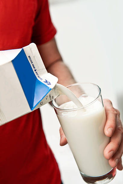 istock Pouring milk from a carton into a glass 480183014