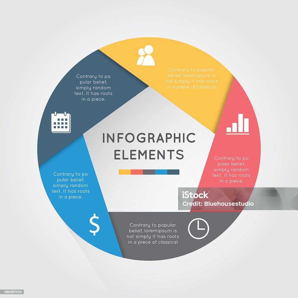 Infographic circle Vector circle infographic. Template for diagram,graph,presentation and chart. .Business concept with 5 cyclic options, parts, steps or processes. Abstract background. Abstract stock vector