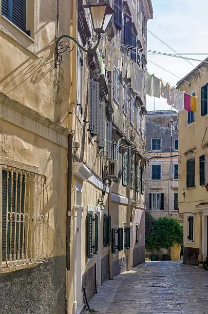 Photo of Street in the old town of Corfu island, Greece