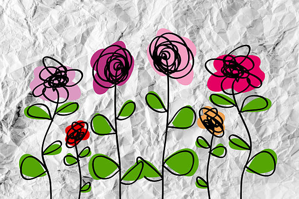 istock Flowers design on crumpled paper 480188913