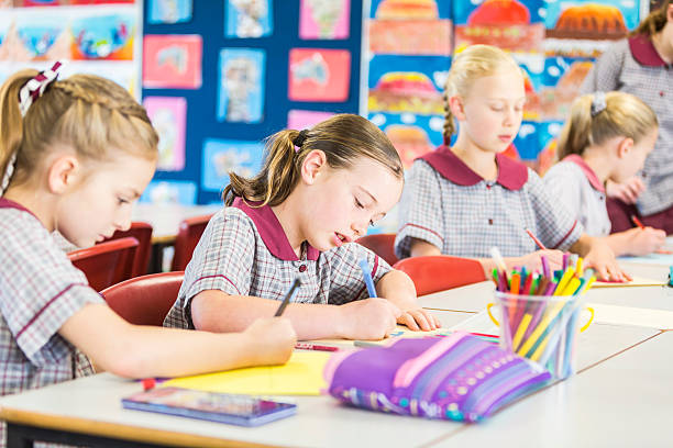 istock Group of School Girls Doing Work in the Classroom 480191054