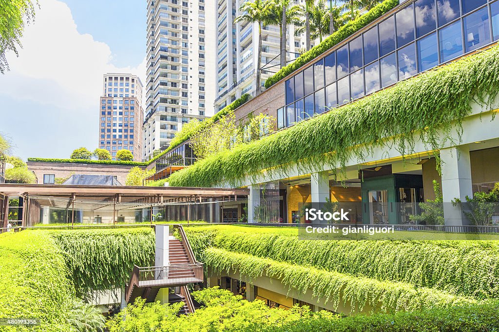 Ecologic building shopping mall in Sao Paulo, Brazil Shopping Mall Stock Photo