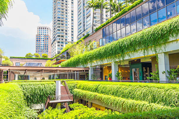 ecologic edifício do centro comercial em são paulo, brasil - urban scene brazil architecture next to imagens e fotografias de stock