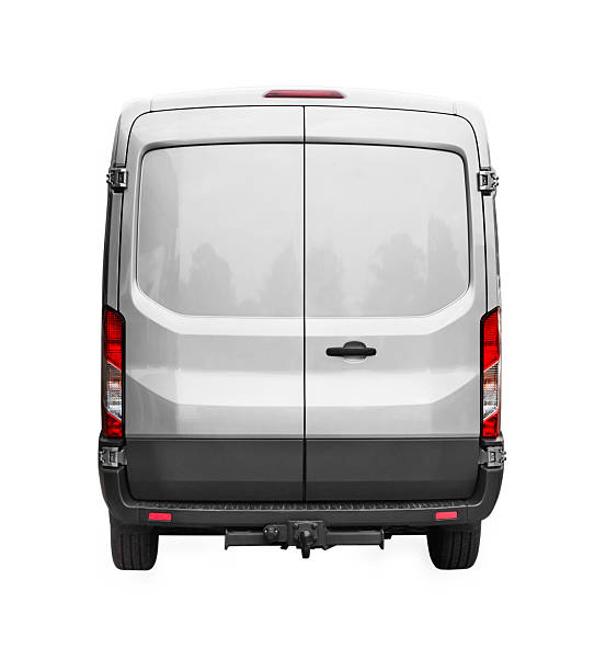 istock Metallic van rear view isolated on white with clipping path 480194174