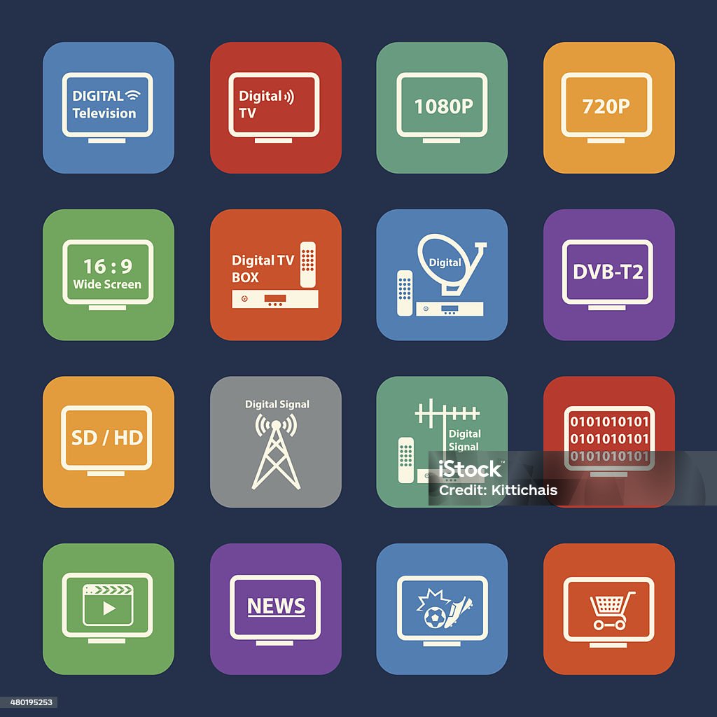 Digital Tv Vector Digital Television Concept Stock Illustration - Download Image Now ...