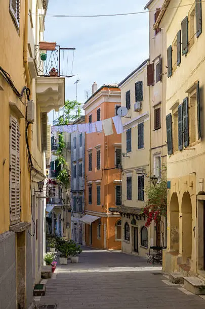 Photo of Street in the old town of Corfu island, Greece