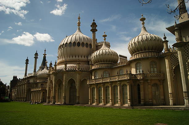 Brighton, United Kingdom - September 12, 2024: Palace Pier, Brighton, on a calm and rainy morning.
