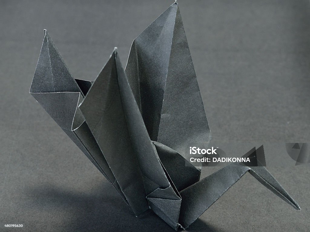 paper crane black paper crane 2015 Stock Photo