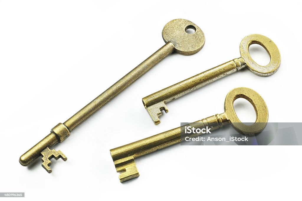 Old Keys (clipping paths) Old keys with clipping path Antique Stock Photo