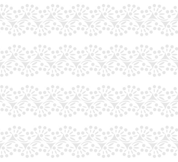 Bекторная иллюстрация Белые кружева Бесшовный цветочный узор на сером фоне