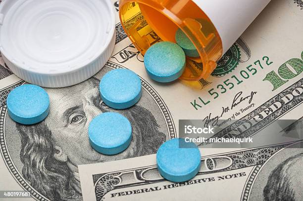 Prescription Medicine And Money Stock Photo - Download Image Now - Prescription Medicine, Medicine, Currency