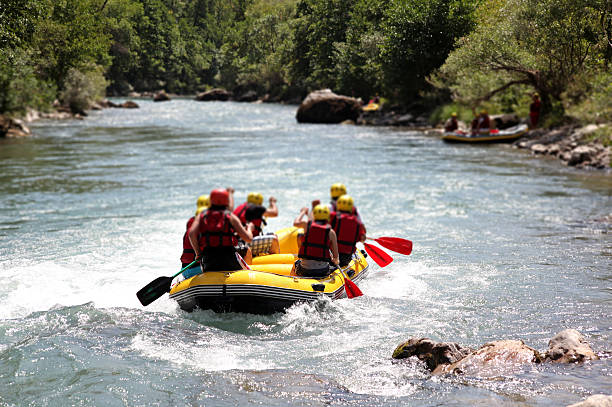 rafting - sports team sport rowing teamwork rafting imagens e fotografias de stock