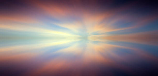 istock Reflection of colorful sunset with long exposure effect, zoom blurred 480200725