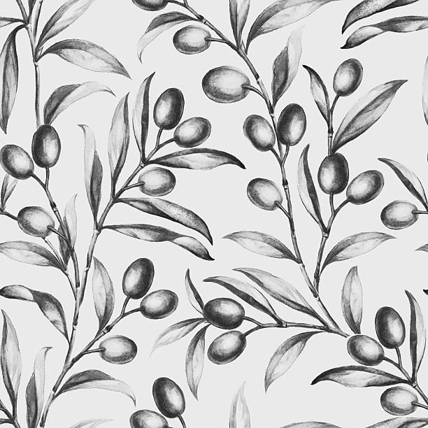 bezszwowa tkanina pęk oliwek - craft textured effect textured backgrounds stock illustrations