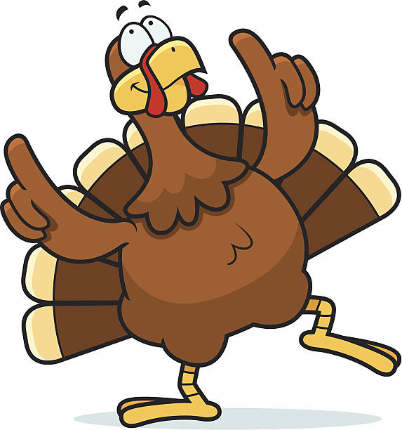 türkei-tanz - turkey thanksgiving cartoon animated cartoon stock-grafiken, -clipart, -cartoons und -symbole