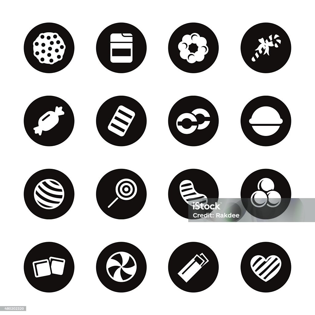 Candy Icons Set 4 - Black Circle Series Candy Icons Set 4 Black Circle Series Vector EPS File. Bubble Gum stock vector