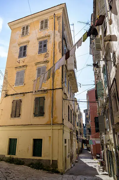 Photo of Street in the old town of Corfu island, Greece