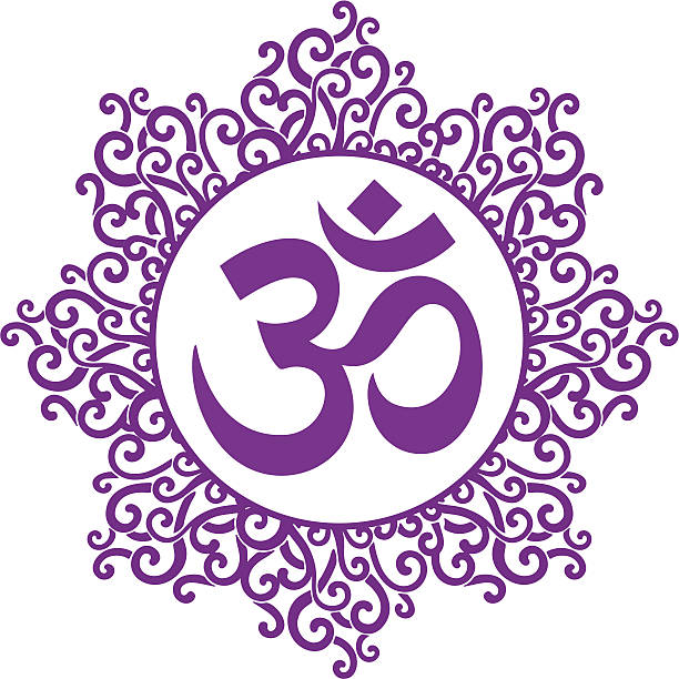 ilustrações, clipart, desenhos animados e ícones de decorativa em ohms - om symbol lotus hinduism symbol