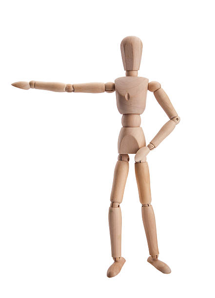 istock Wooden pose puppet mannequin isolated on white background 480206003