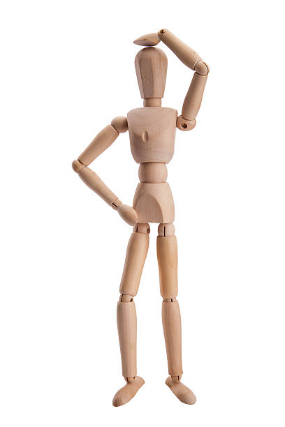 istock Wooden pose puppet mannequin isolated on white background 480206005
