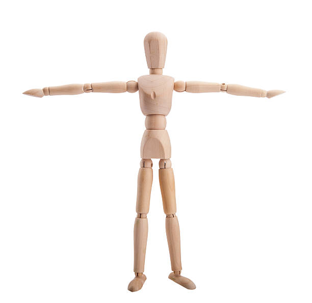 istock Wooden pose puppet mannequin isolated on white background 480206015