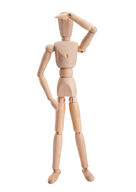 istock Wooden pose puppet mannequin isolated on white background 480206025