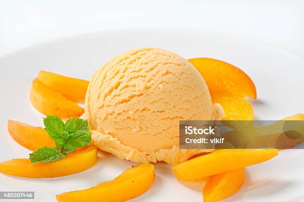 Fruit Ice Cream Stock Photo - Download Image Now - 2015, Apricot, Dessert - Sweet Food