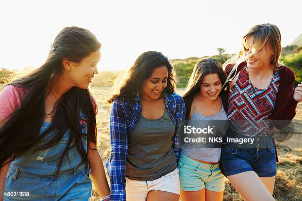 Good Vibes With The Girls Stock Photo - Download Image Now - 2015,  Adolescence, Adult - iStock