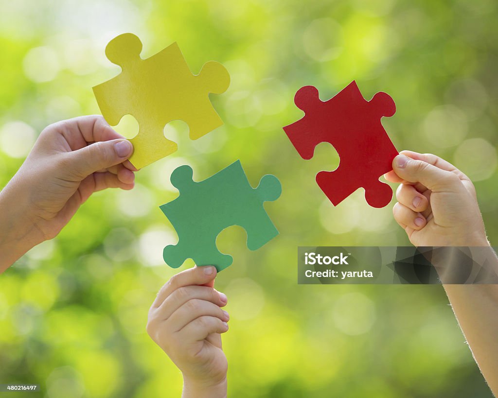 Teamwork and partnership Teamwork and partnership concept Jigsaw Puzzle Stock Photo