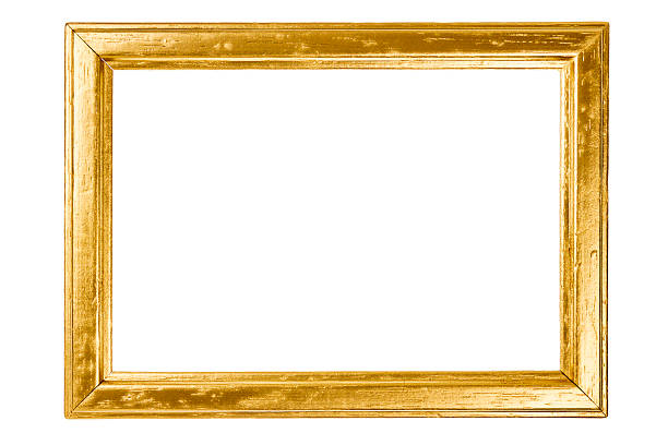 istock Wooden frame painted with gold 480216998