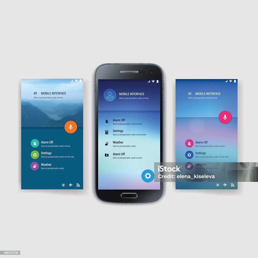 Cell Phones Interface Template Modern User Interface Screen Template For Mobile Smart Phone Or Stock ...