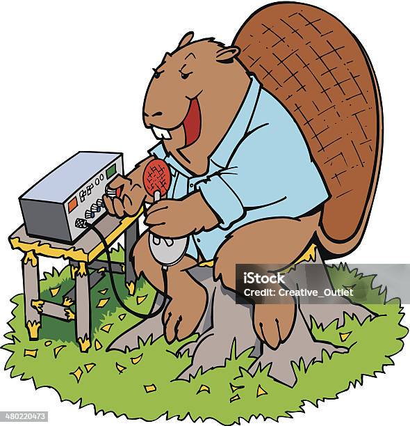 Beaver C B Radio C Stock Illustration - Download Image Now - Animal, Animal Mouth, Animal Wildlife