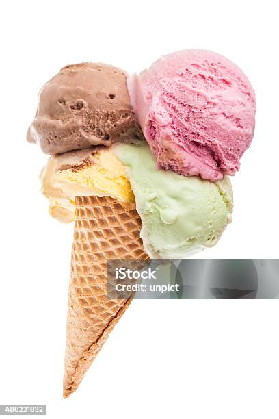 Big Ice Cream Scoop With 4 Coloured Ice Scoops Stock Photo - Download Image Now - Ice Cream, Ice Cream Cone, Cut Out