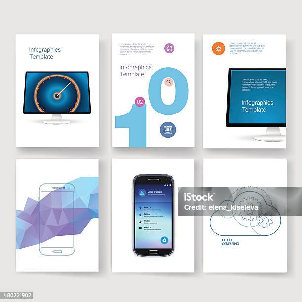 Templates Design Set Of Web Mail Brochures Mobile Technology Infographic Stock Illustration - Download Image Now