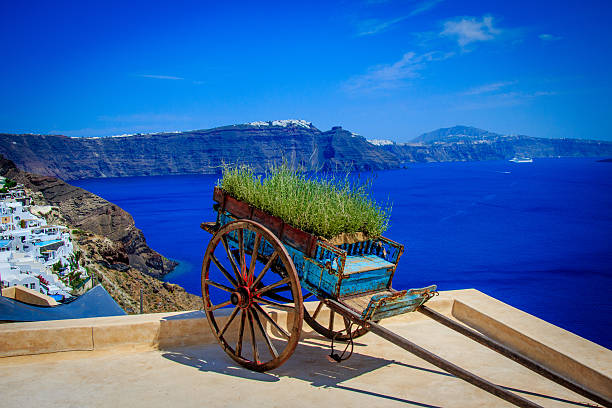Terrace overlooking the aegean sea