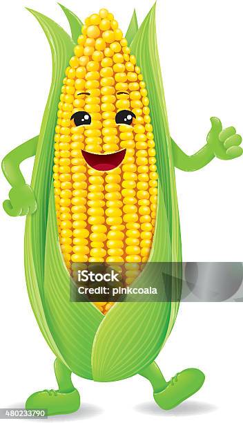 Funny Corn Stock Illustration - Download Image Now - 2015, Abundance, Agriculture