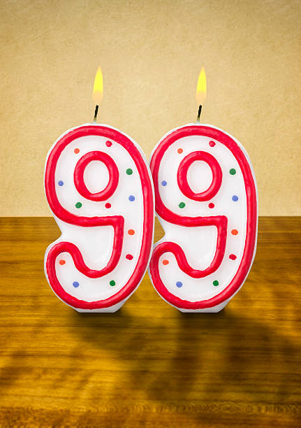 istock Burning birthday candles number 99 480235270