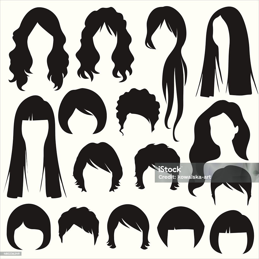 hairstyle hair silhouettes, woman hairstyle Hairstyle stock vector