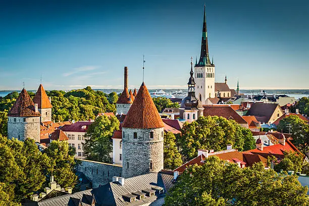 Tallinn, Estonia old city view from Toompea Hill.