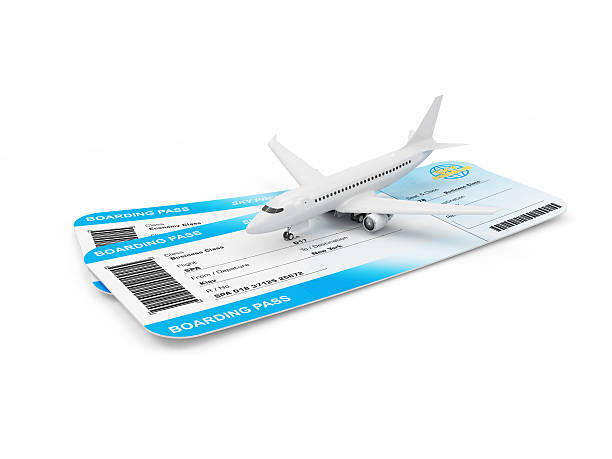 istock Airline Boarding Pass Tickets with Passenger Airplane isolated on white 480239094