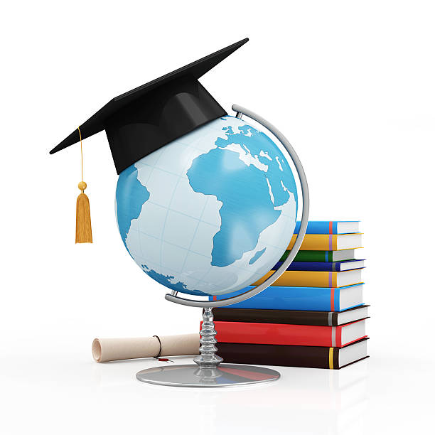 istock Desk Globe with Graduation Cap, Diploma and Books 480239164