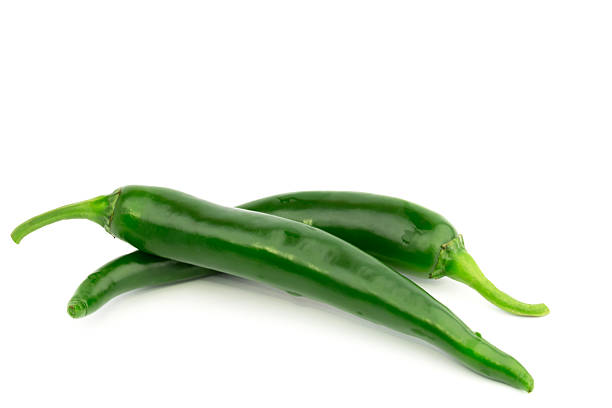 istock Bitter green peppers isolated on white background 480244396