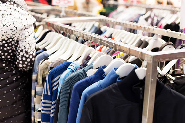 istock Fashion clothing rack display 480245235