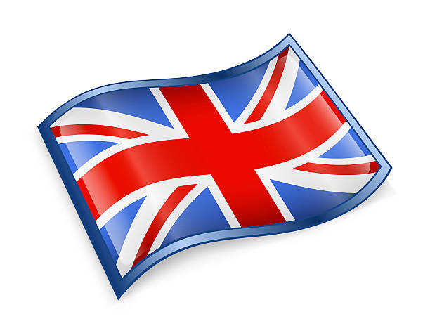 großbritannien flagge-symbol - government computer icon glass shiny stock-grafiken, -clipart, -cartoons und -symbole