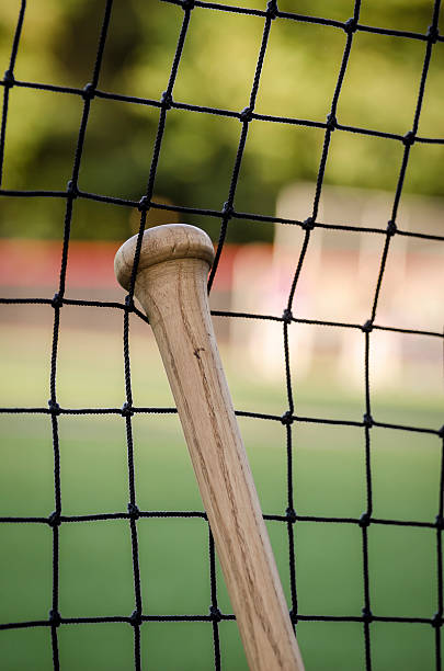 istock Wooden Baseball Bat Leaning Against Fence 480246796