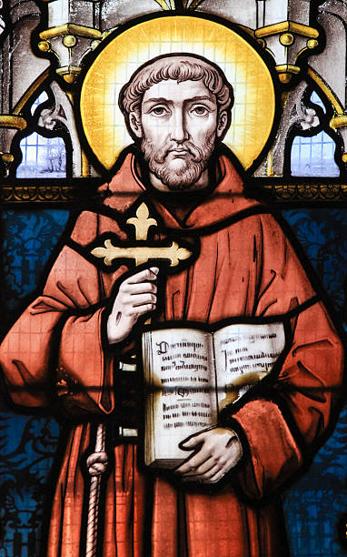 vitral-saint francis of assisi - sainthood - fotografias e filmes do acervo