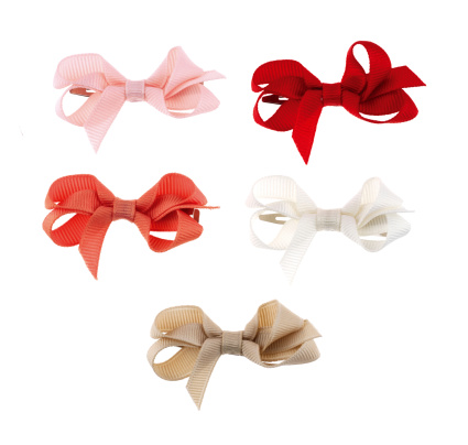 Set of five bow hair clips