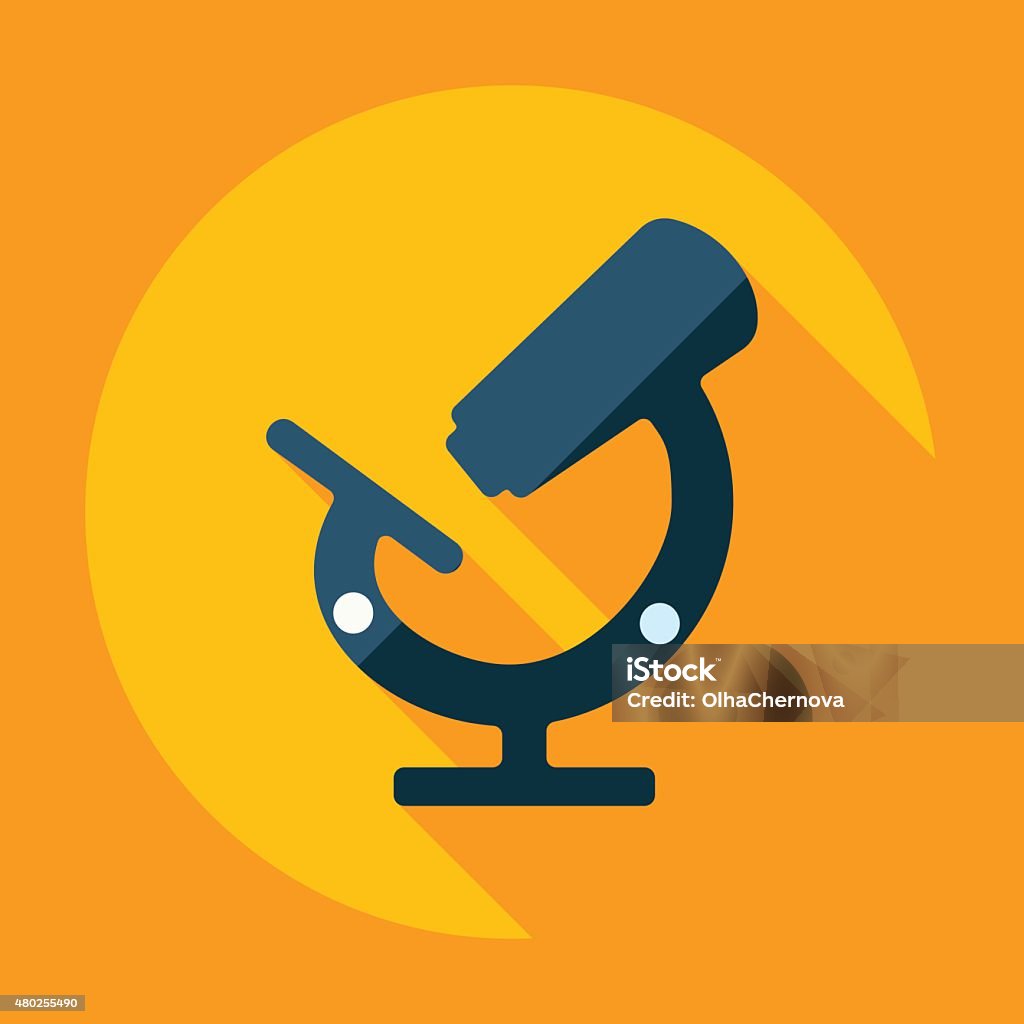 Shadowing Microscope Flat Modern Design With Shadow Microscope Stock Illustration - Download ...